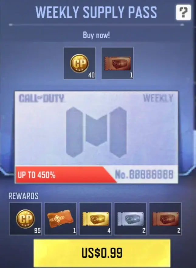 سی پی کالاف آفر Supply Pass هفتگی 2 دلاری